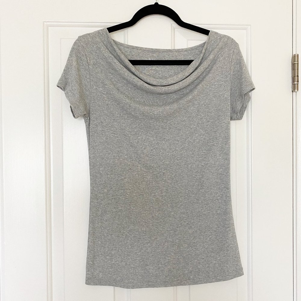 Philosophy Gray Drape Front T-Shirt
